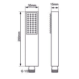 Black Single Function Handheld Shower