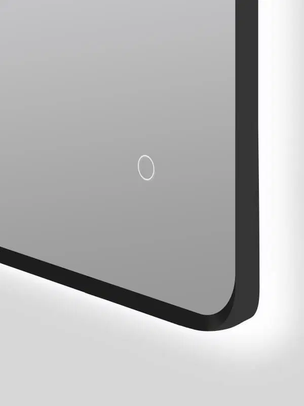 810x610mm Matte Black Framed LED Mirror