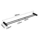 600mm Black Double Towel Rail