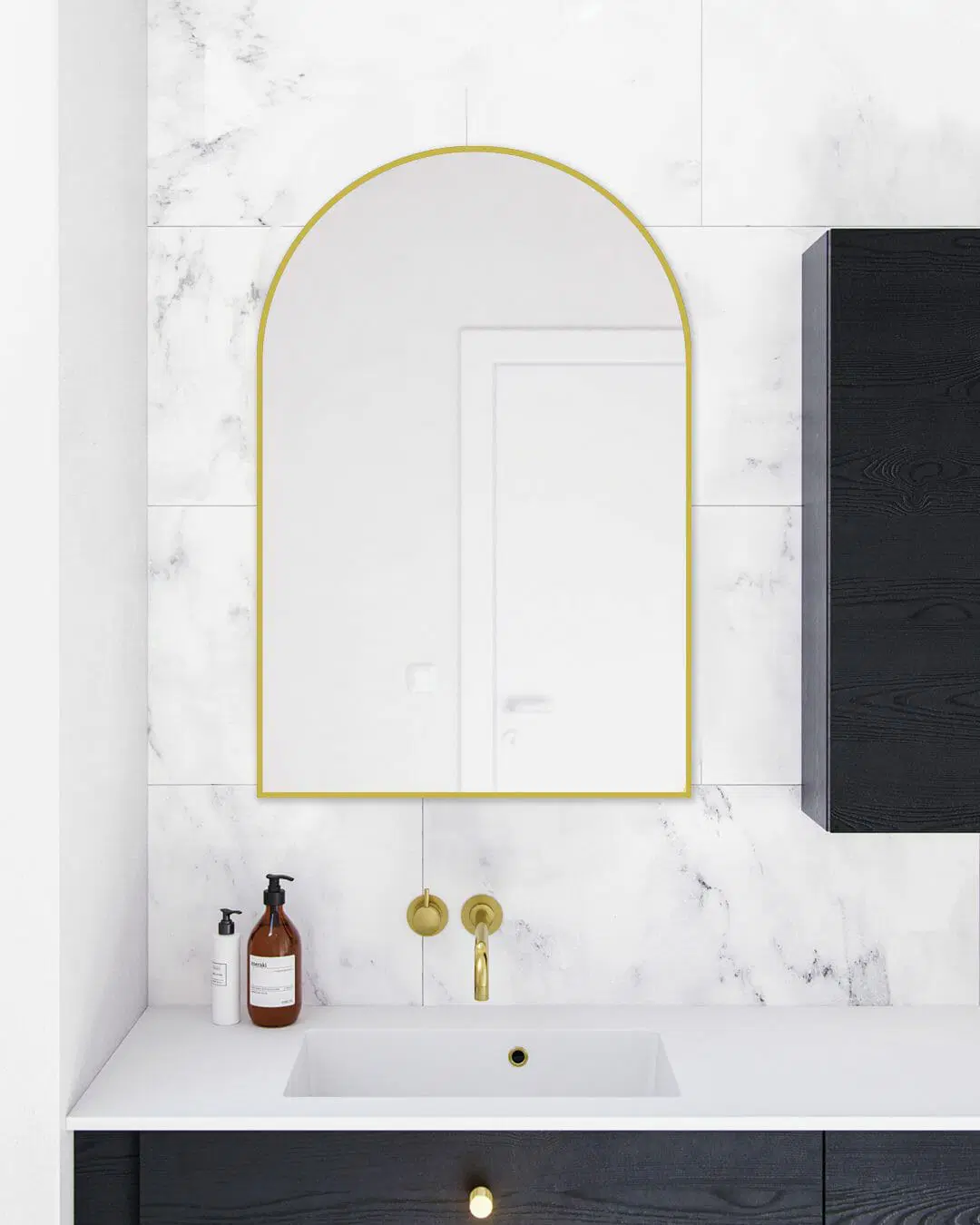 600x900x21.5mm Matte Brushed Gold Framed Mirror