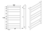 Black Heated Towel Rack 9 Bars