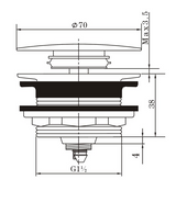 Brushed Gunmetal Bathtub Pop Up Waste No Overflow
